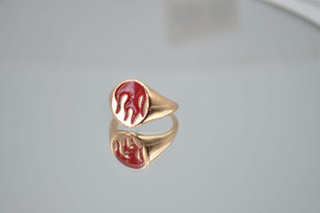 Red Enamel Ring